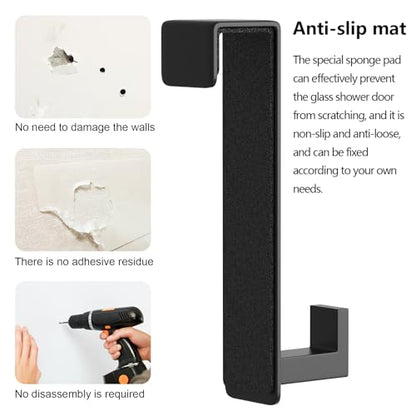 WUIVIUT 2 Pack Heavy Duty Single Over The Door Hooks L-Shaped Bedroom Door, Jacket Hanger Hook, 1.77 inch Wide Over The Door Hook, Strong Holder for Coats(L Shape 2 Pack, Fits 1-3/4'' Thick) - size: L Shape 2 Pack, Black