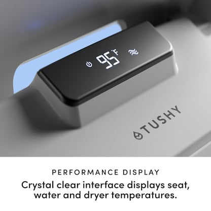 TUSHY Aura Luxury Electric Bidet Seat, Auto Open, Heated, Elongated | Remote Control, Adjustable Temperature, Self-Cleaning Nozzle, Instant Warm Water and Air Dryer, GFCI Outlet Required - style: Aura Elongated Bidet Seat