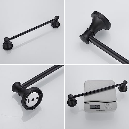 Towel Racks for Bathroom Wall Mounted Bath Towel Bar Matte Black | Adjustable 16-26 In, Wall Mounted Towel Holder, Stainless Steel, Rustproof, Towel Bar Rod Hanger Hardware Accessories Hotel - color: Matte Black