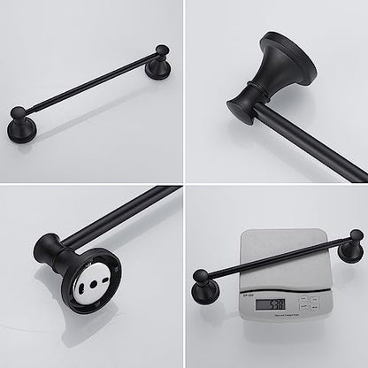 Towel Racks for Bathroom Wall Mounted Bath Towel Bar Matte Black | Adjustable 16-26 In, Wall Mounted Towel Holder, Stainless Steel, Rustproof, Towel Bar Rod Hanger Hardware Accessories Hotel - color: Matte Black