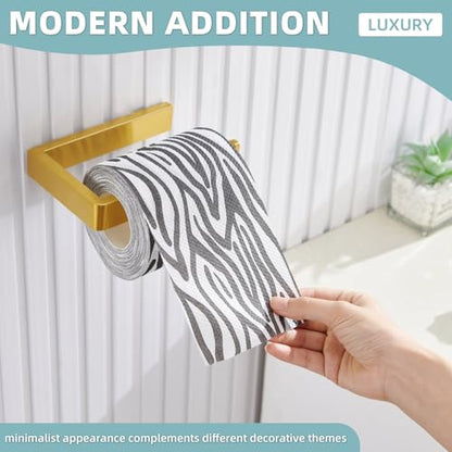 Angle Simple Toilet Paper Holder Brushed Dark Gold, Tissue Roll Holder | SUS304 Stainless Steel Bathroom Paper Roll Hanger, Fit Most Rolls, Screw Wall Mount - color: Brushed Dark Gold