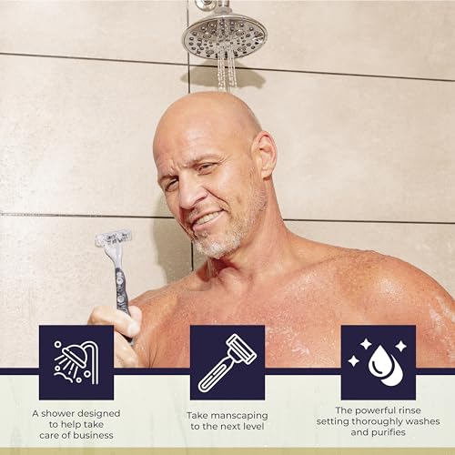 6-Inch Chrome Shower Head with 6 Settings, High Pressure Showerhead for Low Flow, Enjoy a Relaxing High Pressure Shower, Perfect Replacement for Any Bathroom - Winthorpe Scotch Mist