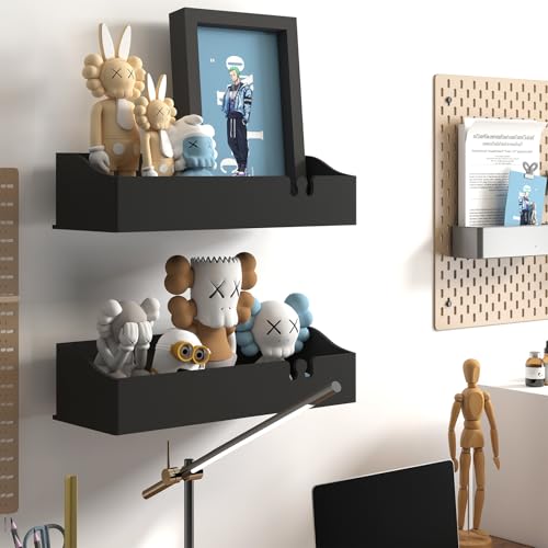 Acrylic Shower Organizer 3 Pack, Acrylic Adhesive Shelves Wall Mounted Bathroom Shower Caddy, No Drilling Required, Suitable for Shower and Kitchen Storage - color: Matte Black