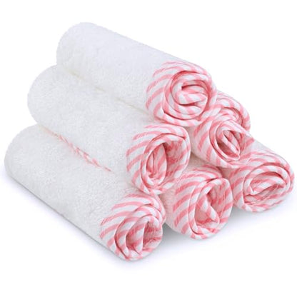 San Francisco Baby Washcloths for Newborn — Rayon from Bamboo Washcloths, Baby Wash Cloths Soft, Wash Cloths for Babies, Baby Wash Cloth — 6 Pieces, Pink - color: Pink