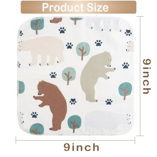 softan Baby Washcloths, 24Pack Baby Wash Cloths Extra Soft & Ultra Absorbent, Baby Towels Face Towel Unisex for Boys Girls Face & Body, Washclothes Gentle on Sensitive Skin, 9''x 9'' Bear - color: Bear
