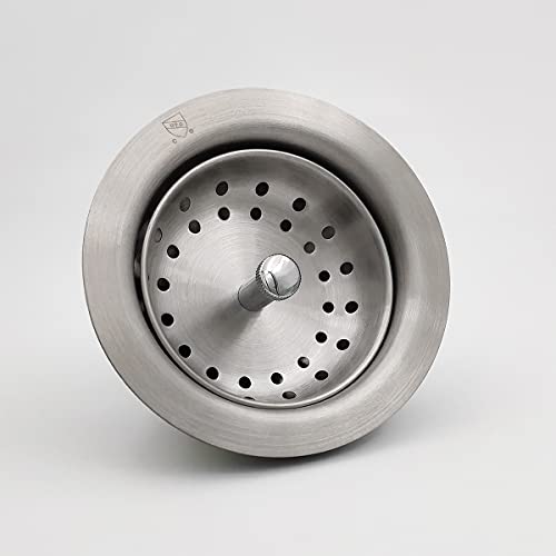 EADOT 3.5 Inch Nickel Sink Drain Assembly with Strainer Basket Stopper, 304 Stainless Steel Sink Strainer and Stopper