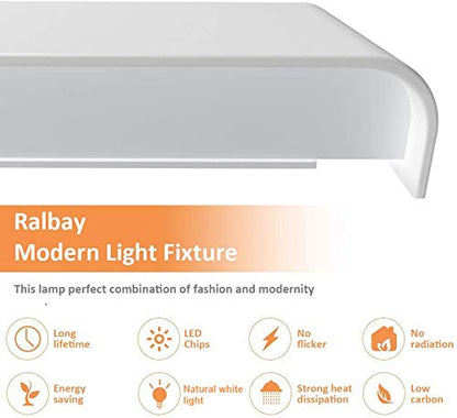 Ralbay 20W Bathroom Light Fixture 24 inch Natural White Light 4000K Vanity Light White Wall Sconce Light for Dressing Room IP44 Waterproof 2600LM - color: White-Natural White, size: 24 inch