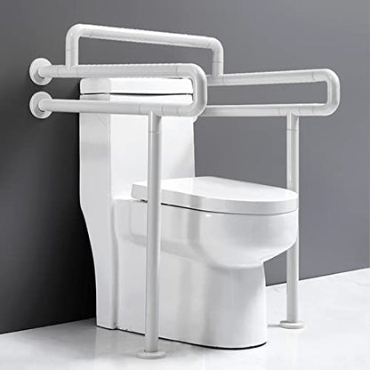 Toilet Safety Rails for Elderly, Toilet Rails for Elderly Free Standing, Heavy Duty Toilet Safety Frame with Arms, Handicap Toilet Seat, Easy Installation,White