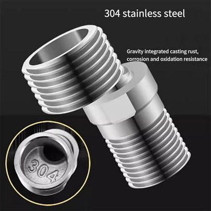 Stainless Steels Shower Tap Adapter Adjustable Angled Bents Base Telescopic Curved Feet Arm Extension Enduring Stainless Steels Tap Adapter for Kitchens and Bathrooms