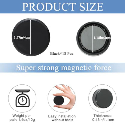 ZYNERY 18 Pcs Shower Curtain Weights, Shower Magnets for Curtain Liner, Shower Curtain Magnets Weights, Magnetic Shower Curtain Weights Bottom, Weights for Outdoor Curtains Flag Tablecloth (Black) - color: Black