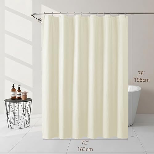 Cream Fabric Shower Curtain 78 Inch Length 1 Piece, Embossed Textured Waffle Cloth Shower Curtains for Bathroom Modern Hotel Spa, Water Resistant Machine Washable, 72Wx78L Inches - color: Cream, size: 72"W x 78"L (Pack of 1)