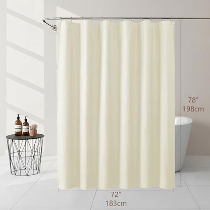 Cream Fabric Shower Curtain 78 Inch Length 1 Piece, Embossed Textured Waffle Cloth Shower Curtains for Bathroom Modern Hotel Spa, Water Resistant Machine Washable, 72Wx78L Inches - color: Cream, size: 72"W x 78"L (Pack of 1)