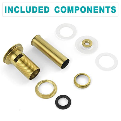 BESTILL Bathroom Sink Drain Stopper, Push Pop Up Drain with Overflow, Brushed Gold - color: Brushed Gold, style: with Overflow