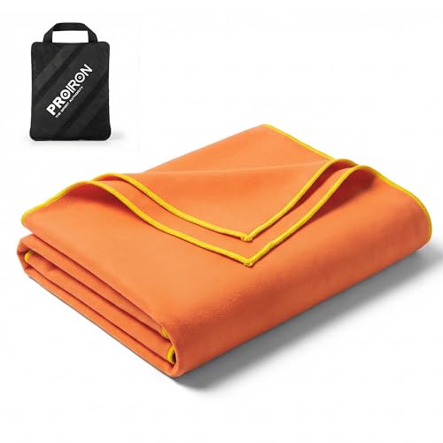 PROIRON Microfiber Towel,Quick Dry & Super Absorbent Towel,Travel & Gym & Camping Towel Lightweight for Swimming,Beach,Gym-32 x16“ - color: Orange, size: 32"x16“