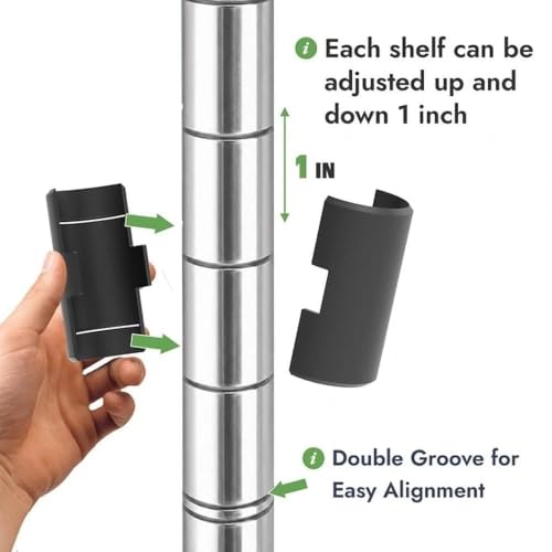 APLSS NSF 4-Tier Chrome Storage Shelves, 18"x42"x63", Dry Environments, Commercial Heavy Duty Steel Wire Shelving Unit, 800lbs Per Shelf, Kitchen Garage - color: Chrome, size: 18"x42"x63"