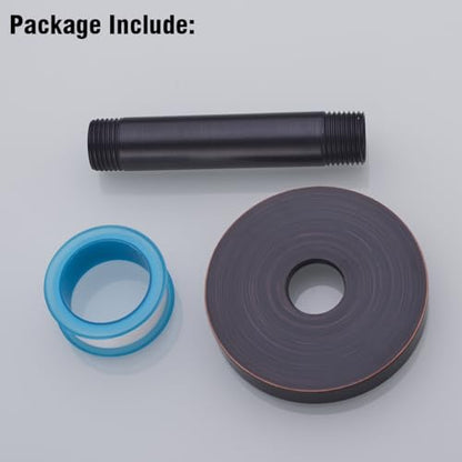 RANDOM Straight Shower Arm with Flange Oil Rubbed Bronze 4 Inches Ceiling Mount Shower Head Extension Arm Ceiling-Mounted For Fixed Shower Head.RD-91038-4-ORB - color: 4″ Oil Rubbed Bronze(Round Flange)