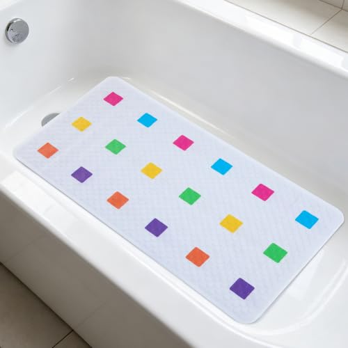 Baby Bath Mat Non Slip, 26"x13", Bathtub Mat for Kids | Anti Slip - color: Multicolor
