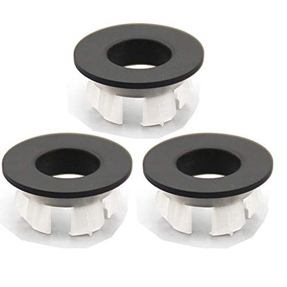 Sink Basin Trim Overflow Cover Brass Insert in Hole Round Caps Matte Black 3 PCS - color: Matte Black 3 Pcs