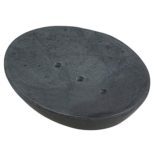 Ajuny Grey Self Draining Soap Dish Waterfall Stone Soap Saver Tray Holder | Soap Saver Tray Natural Stone Plate for Kitchen Countertop Shower Bathroom Accessories Non-Slip Keep Dry Easy Clean Grey 5 In - color: Grey
