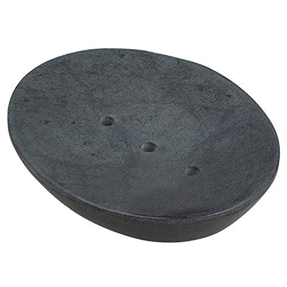 Ajuny Grey Self Draining Soap Dish Waterfall Stone Soap Saver Tray Holder | Soap Saver Tray Natural Stone Plate for Kitchen Countertop Shower Bathroom Accessories Non-Slip Keep Dry Easy Clean Grey 5 In - color: Grey