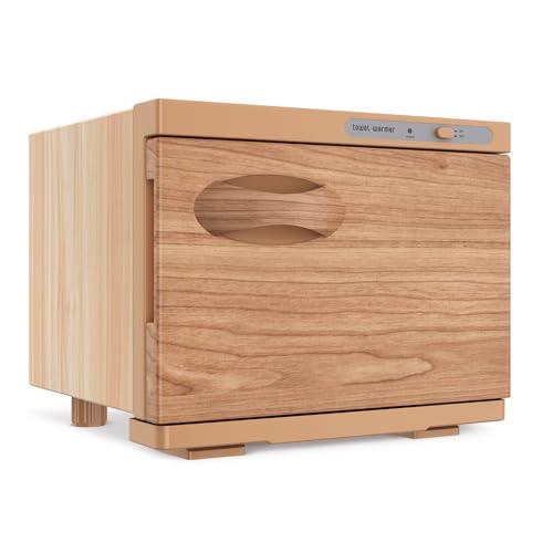 Towel Warmer Cabinet, 8L Hot Spa Small Towel Warmer Heating Use for Facial Spa, Hair Beauty, Salon Equipment and Home - Wood