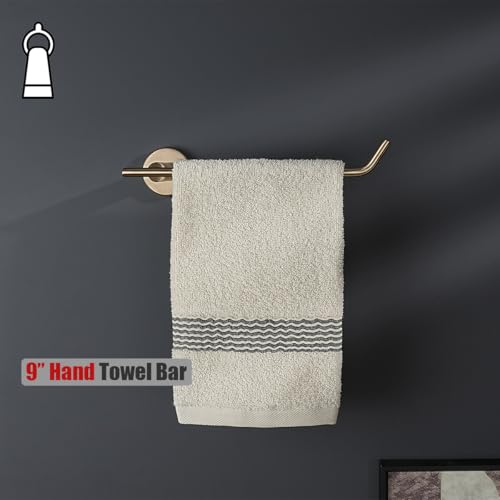 JQK Hand Towel Bar, Champagne Bronze Stainless Steel Towel Ring Holder for Bathroom, 9 Inch Wall Mount Right Hand, TR100-CB - color: Champagne Bronze, size: 9 Inch (Right)