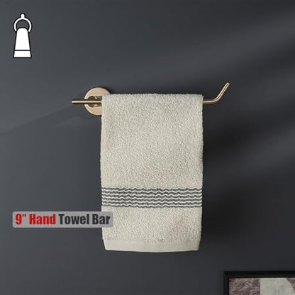 JQK Hand Towel Bar, Champagne Bronze Stainless Steel Towel Ring Holder for Bathroom, 9 Inch Wall Mount Right Hand, TR100-CB - color: Champagne Bronze, size: 9 Inch (Right)