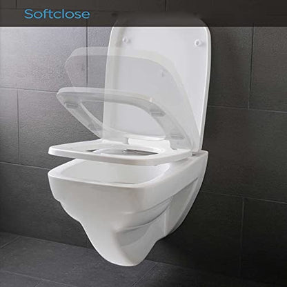 Shape Toilet Seat for Compact Toilet, Quick Release Heavy Duty Toilet Seat, Soft Close Toilet Seat Easy Clean Install, White - size: Square