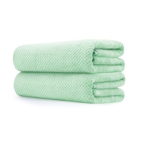 Extra Large Bath Towel Sheet Set 35x70 Inches Oversized Bath Towels Set,Jumbo Large Microfiber Quick Dry,Lightweight,Super Soft,Highly Absorbent Towel Set for Bathroom,Hotel,Pack of 2(2PCS Green) - color: Green Bath Towels, size: Bath Towels 2 Piece