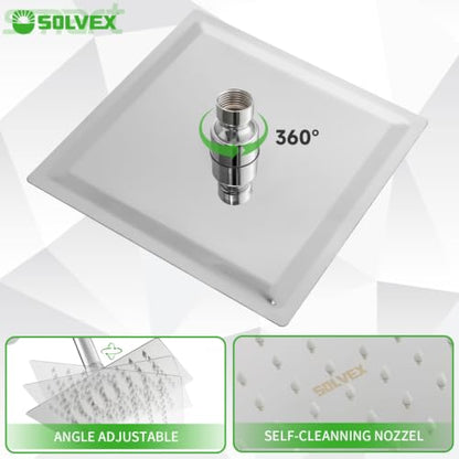 SOLVEX Shower Faucet Set with Valve Rain Shower System Head Stainless Steel Wall Mount Single Handle Shower Trim Kit 6 Inch High Pressure Shower Head Chrome SP-90103 - color: Chrome