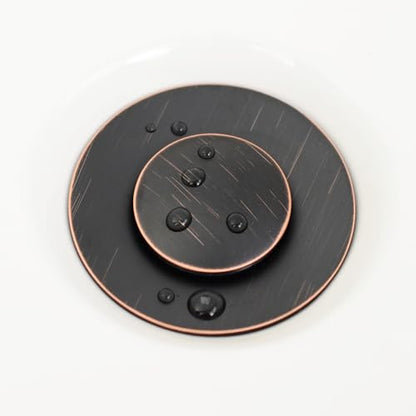 Purelux Bathroom Faucet Vanity Sink Metal Pop-Up Drain Stopper Assembly with Lift Rod and Overflow, Oil Rubbed Bronze Finish - color: Orb