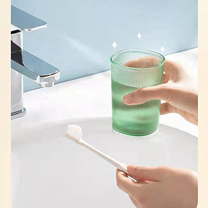 Unbreakable Cup, Bathroom Tumbler, Plastic Toothbrush Holder, Tumbler Cup, Bathroom Cups,Makeup Brush Holder,Set of 2 Reusable Drinking Glasses. - color: Clear Green and Clear Yellow