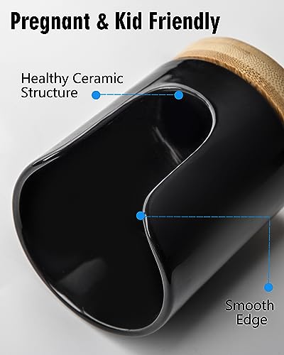 Ceramic Bathroom Cup Holder, 3 oz Dispenser, Black | Mouthwash Cups Dispenser for Bathroom, Guest Toiletries, Countertop - color: Black, size: Set/1