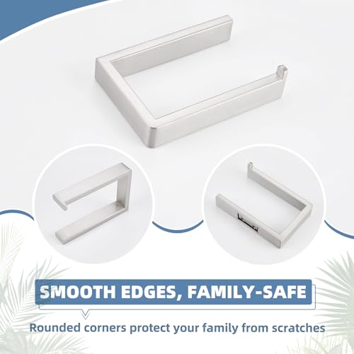 Square Toilet Paper Holder, Brushed Nickel, 304 Stainless Steel | Space-saving for Apartments, RVs, Small Bathroom, Wall Mounted Tissue Holder, Easy Roll Changes, Fits Most Rolls Size - color: Brushed Nickel