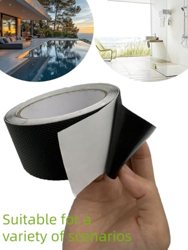 ONTWIE Rubber Grip Tape, Non Slip Tape for Handles, Anti Slip Tape, Making Handles or Contact Surfaces Safer (Black, 1.97in x 9.84ft)
