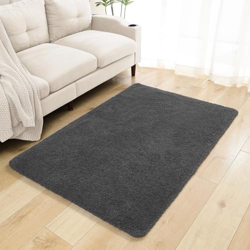 Dark Gray Bathroom Rugs 40"x60" – Oversized Plush Non-Slip Microfiber Bath Mat, Absorbent & Washable – Ideal for Large Bathrooms or Living Rooms - color: Dark Gray, size: 3'4" x 5' (Rectangular)