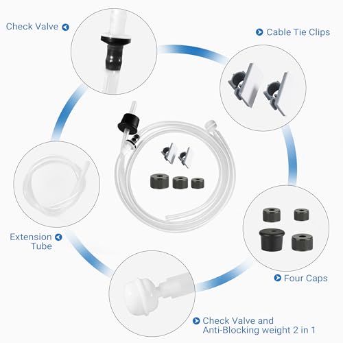 Yofidra Sink Soap Dispenser Extension Tube Kit (Anti-Backflow, 47") | Upgraded check valve, fits most soap containers, stable strong suction, no repeated tiny bottle refilling - color: White, size: 47" (Pack of 1)