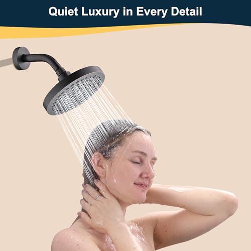 BRIGHT SHOWERS Brass Shower Arm with Flange 6 Inch Wall Mounted Shower Pipe Arm Extension for Fixed Shower Head and Handheld Showerhead, Oil-Rubbed Bronze - color: Oil Rubbed Bronze, style: Basic 6 Inch