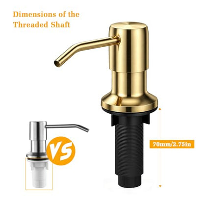 Soap Dispenser for Kitchen Sink, Built in Sink Soap Dispenser Lotion Dispenser with 17 OZ Bottle, Refill from The Top Bar Sink Soap Dispenser, Gold - color: Golden