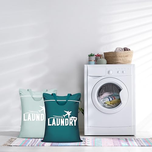 2 Pcs Large Travel Laundry Bag Washable Waterproof Wet Bag Dirty Clothes Bag Swimsuit Workout Bag for Gym Clothes Laundry Wet Clothes Swimming Pool Yoga College Dorm (Blue+Grey) - color: Blue+Grey
