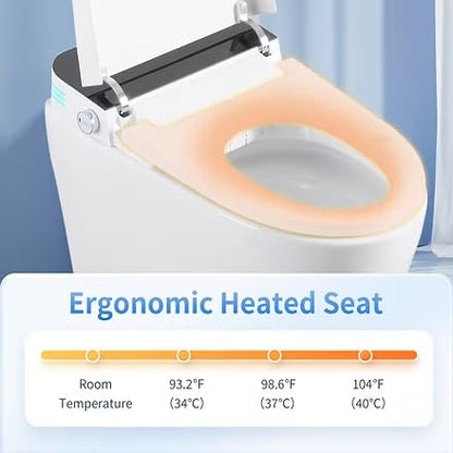 One Piece Smart Bidet Toilet for Bathroom | with Heated Seat, Multi Cleaning Mode, Auto Open & Close Lid, Warm Air Dry, Built-in Water Tank for Low Water Pressure