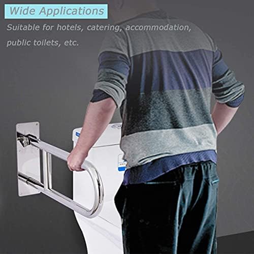 Toilet Grab Bar 31.5inch,Stainless Steel Foldable Bathroom Support Rail,Anti-Slip Handicap Grab Bars Safety Rails, For Seniors,Elderly,Pregnant,Disabled,Shower Grab Bars Supports 350lbs Load-1.26 Tube - style: Foldable 31.5"