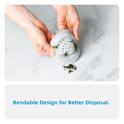 4 Pack Silicone Kitchen Sink Drain Catcher with Lid, 4.4" Top / 3" Mesh Basket, Grey Strainers for 3.1–3.9 Inch Openings, Anti-Clog Reusable Sink Stopper Covers, Odor-Proof & Easy to Clean