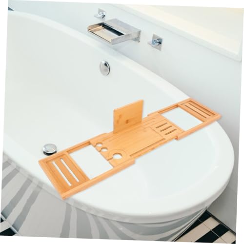 Teak Bathtub Expandable Bath Tray Table Nonslip Tub Tray Bamboo Bath Organizer Storage Rack
