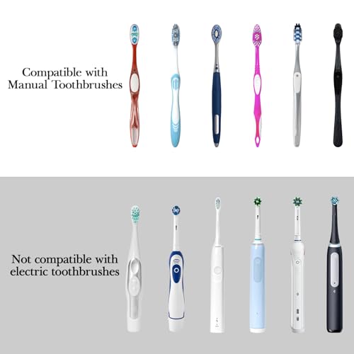 Linkidea Countertop Manual Toothbrush Holder with Lid, 3 Slots Brush and Toothpaste Stand for Bathroom, Dustproof Resin Organizer Compatible with Oral-B, Colgate, Reach Toothbrush (White)