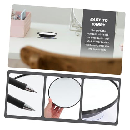 ARTIBETTER Suction Cup Magnifying Mirror Black 150mm 5X Magnification Makeup Mirror for Bathroom Vanity and Travel Use