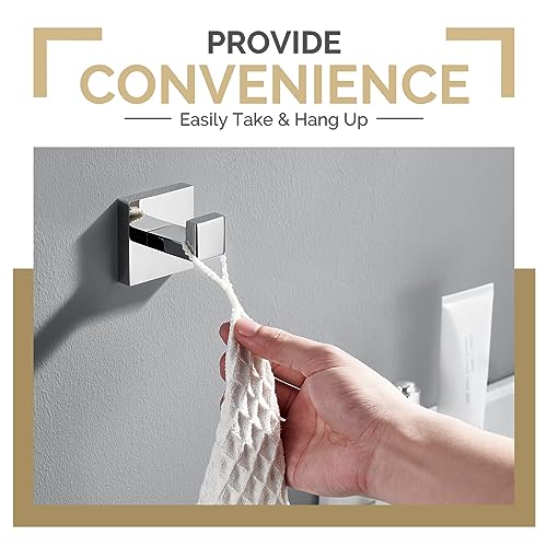 Angle Simple Bathroom Towel Hook, Bath Coat Robe Hanger, Polished Chrome | SUS304 Stainless Steel Robe Hook, Modern Hand Towel Holder for Kitchen Closet RV, Screw Wall Mount - color: Polished Chrome, size: 1 Pack