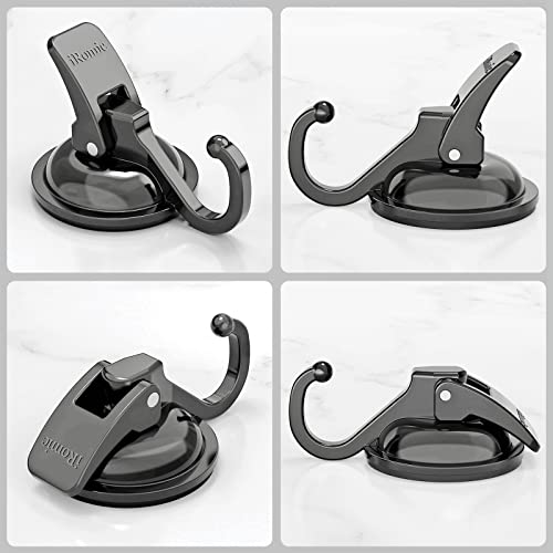 Heavy Duty Vacuum Suction Cup Hooks (2Pack) for Shower,Glass Window,Kitchen&Bathroom&Restroom Organization，Gun Silver. - color: Gun Silver