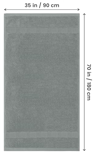 Utopia Towels Luxurious Jumbo Bath Sheet 2 Piece, 600 GSM, 35 by 70 Inches, 100% Ring Spun Cotton, Highly Absorbent and Quick Dry Extra Large Bath Towel, Super Soft Towel, Cool Grey - color: Cool Grey, size: 2 Piece Bath Sheet