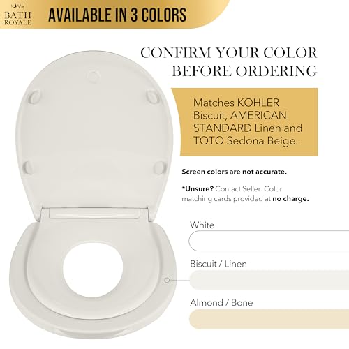 BATH ROYALE Potty Training Seat - Soft Close, Kingsport BR720-01, Round Biscuit/Linen, Adult & Child - color: Biscuit/Linen, size: Round